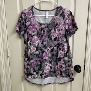 Purple and Grey LuLaRoe Short Sleeve Shirt